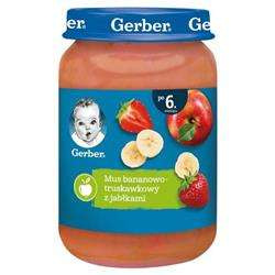 Gerber Mousse Banan Strawberry with Apples for Babies after 6 Months 190g