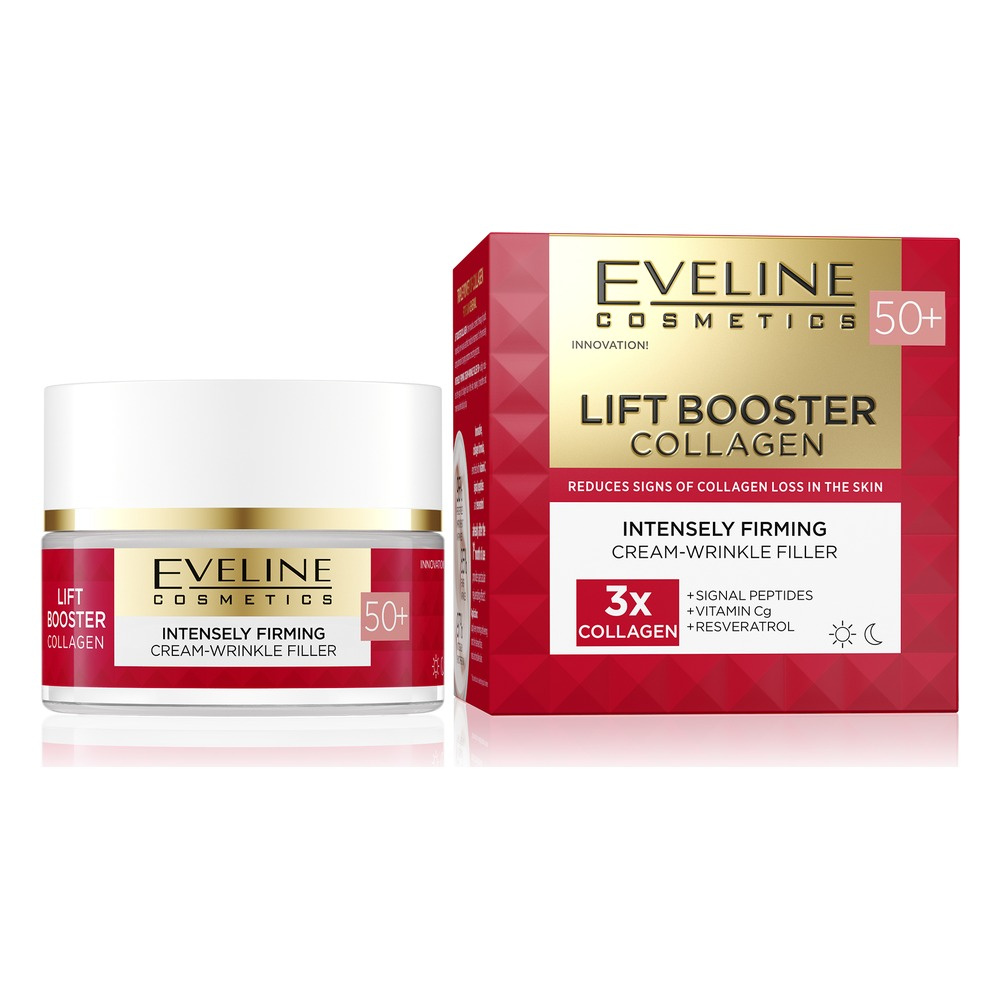 Eveline Lift Booster Collagen Strongly Firming Cream-Wrinkle Filler 50+ for Day and Night 50ml
