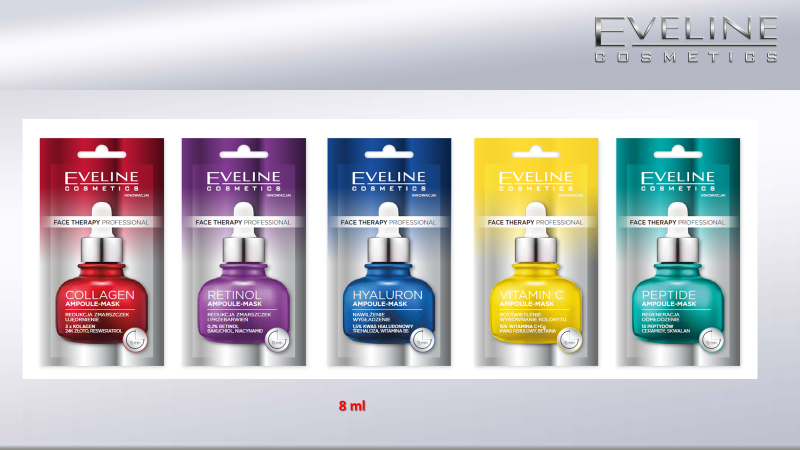 Eveline Face Therapy Professional Ampoule-Mask Vitamin C Rozświetlająca Maska w Kremie dla Skóry Szarej 8ml