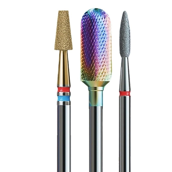 IQ Nails Rainbow Diamond & Carbide Drill Bits 3pcs