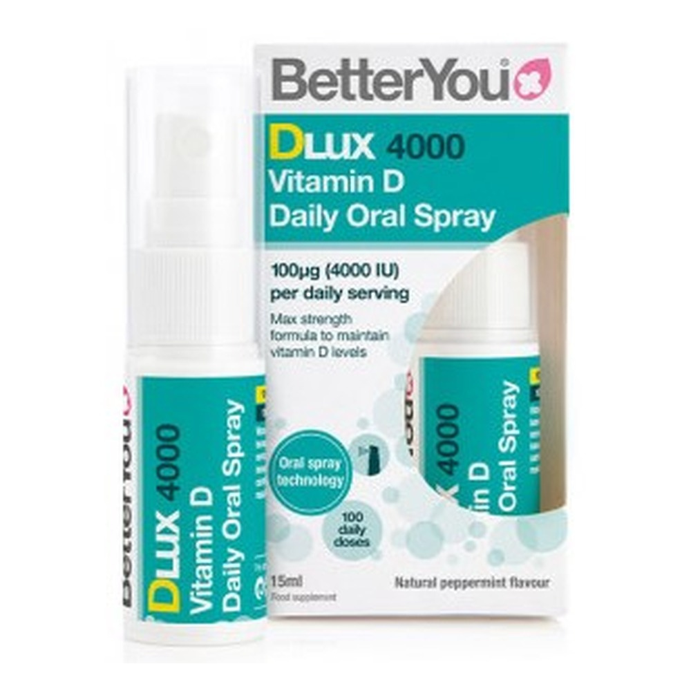 BetterYou DLux 4000 Spray doustny z witaminą D, Naturalna mięta pieprzowa 15ml