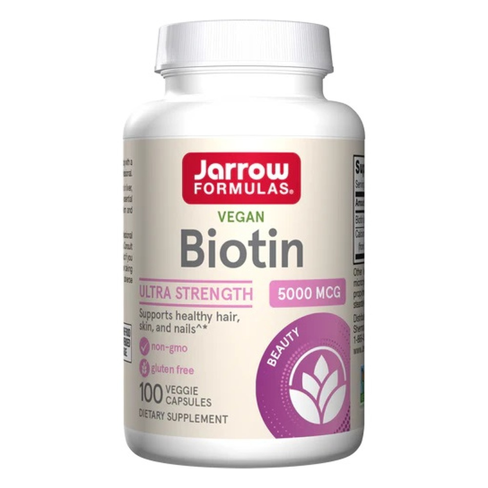 Jarrow Formulas Biotin 5000mcg for Healthy Skin Hair and Nails 100 Vcaps