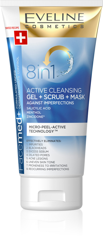 Eveline Facemed+ Deep Cleansing Active Gel for Imperfections 8in1 150ml