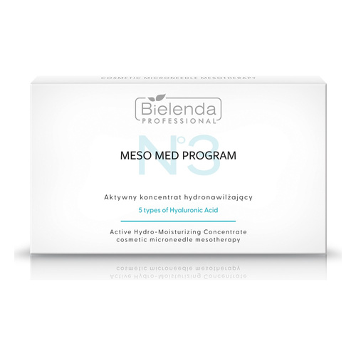 Bielenda Professional Meso Med Program Aktywny Przeciwzmarszczkowy Koncentrat Hydronawilżający z 5 Formami Kwasu Hialuronowego 10x3ml