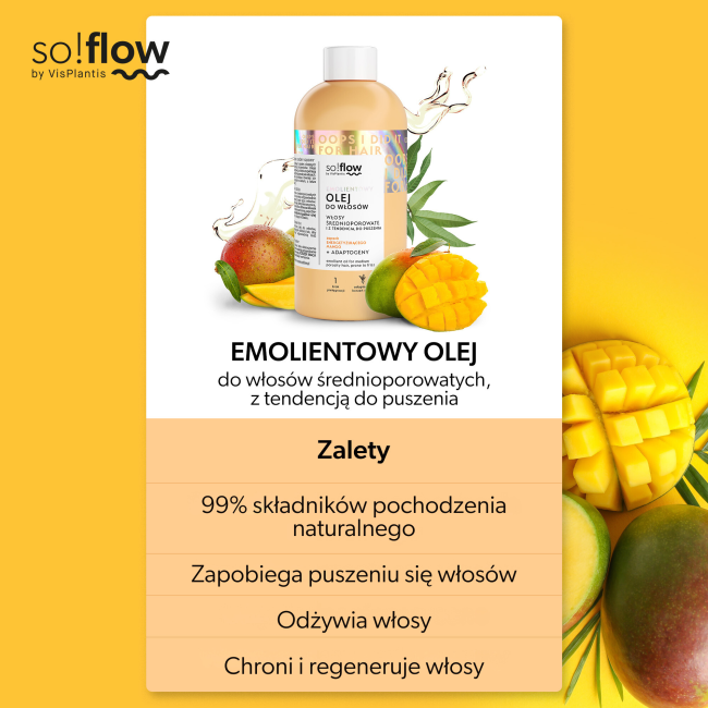 So!Flow Emolientowy Olej do Włosów Średnioporowatych i z Tendencją do Puszenia 150ml