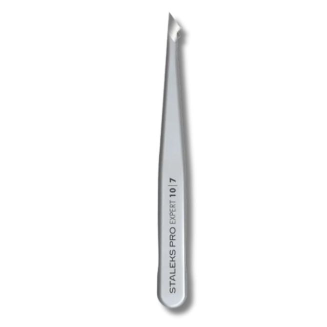 Staleks Pro Expert 10 Type 7 Eyebrow Tweezers Pointed Slant 96 mm