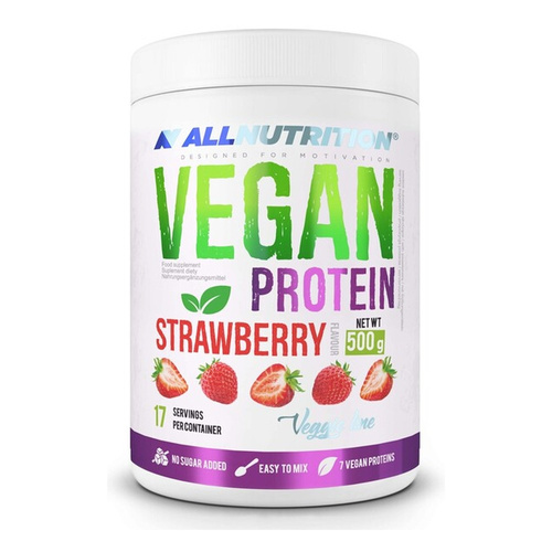Allnutrition Vegan Protein Odżywka Białkowa o Smaku Truskawkowym bez Cukru 500g