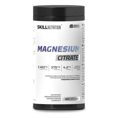 Skill Nutrition Magnesium + B6 Supplement for the Nervous System and Energy 180 Capsules