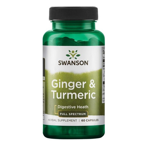 Swanson Ginger & Turmeric Imbir i Kurkuma 60 Kapsułek