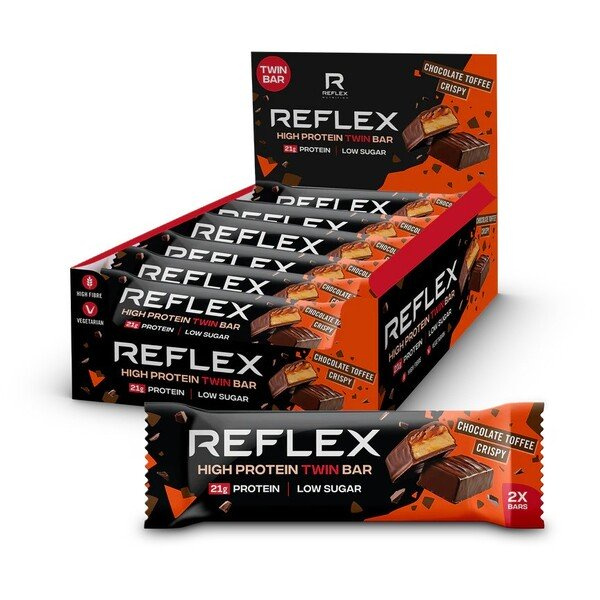 Reflex Nutrition High Protein Twin Bar, Chocolate Toffee Crispy - 12 x 60g