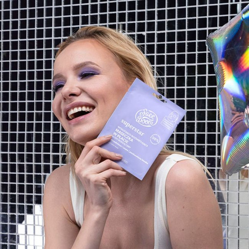 Face Boom Superstar Witalizująca i Rozświetlająca Maseczka w Płachcie do Każdego Rodzaju Cery 1 Sztuka