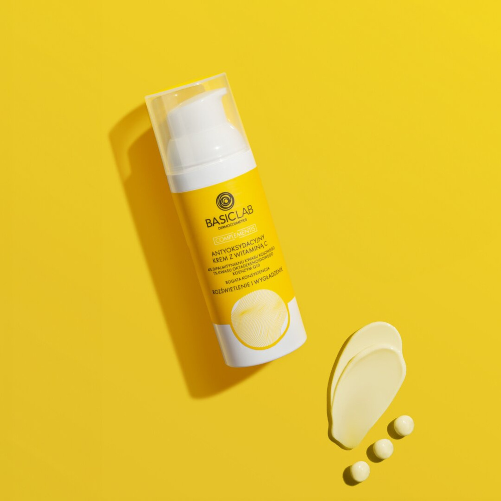 BasicLab Complementis Antyoksydacyjny Krem o Lekkiej Konsystencji z Witaminą C Rozjaśnienie i Wygładzenie na Dzień i na Noc 50ml