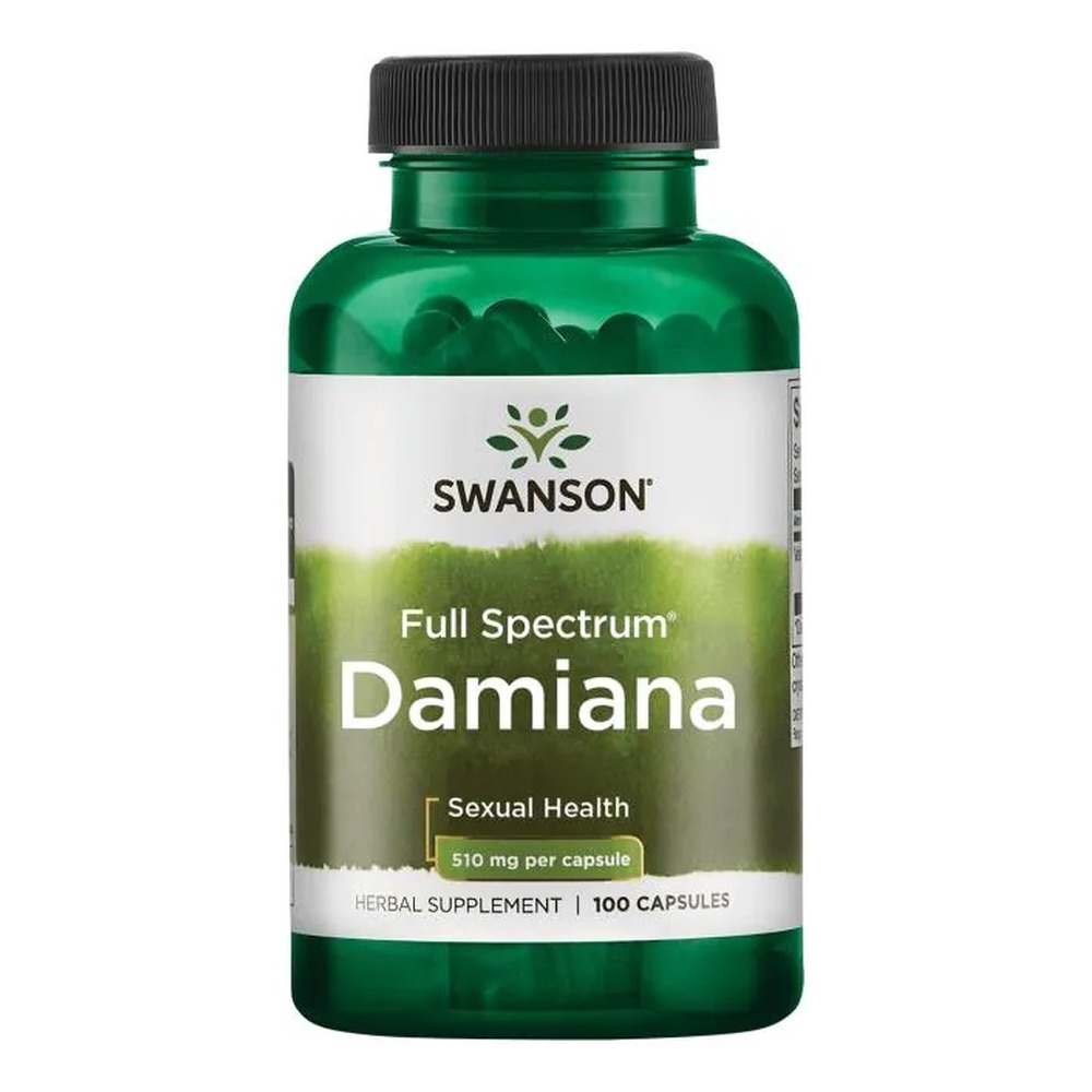 Swanson Damiana 510mg Wspomaga Układ Trawienny i Moczowy 100 Kapsułek