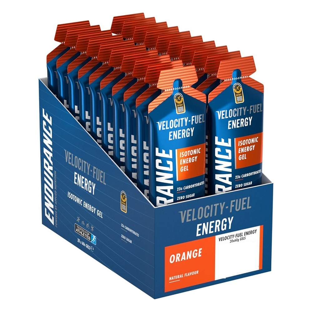 Endurance Energy Isotonic Energy Gel, Orange - 20 x 60g