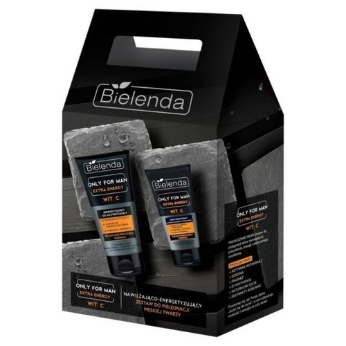 Bielenda Zestaw Prezentowy Only for Men Extra Energy Żel Oczyszczający i Krem Nawilżający 150x50ml