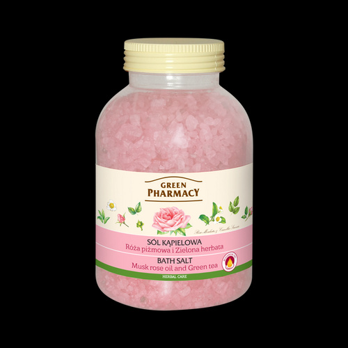 GREEN PHARMACY sól do kąpieli Róża Piżmowa Zielona Herbata 1300ml