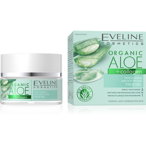 Eveline Organic Aloe + Collagen Moisturizing Vegan Gel for Normal and Combination Skin 50ml