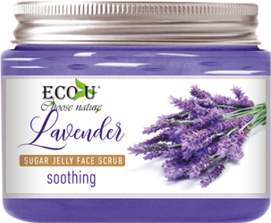 EcoU Lavender Sugar Jelly Face Scrub Soothing 140g
