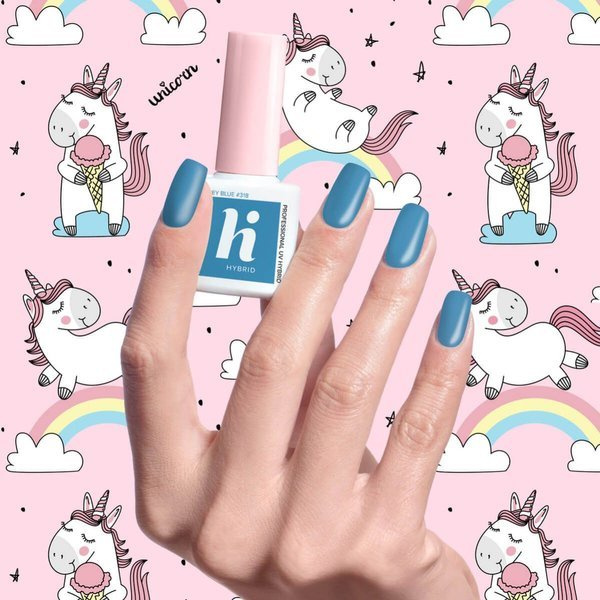 HI HYBRID Uv Gel Polish Grey Blue #318, 5ml