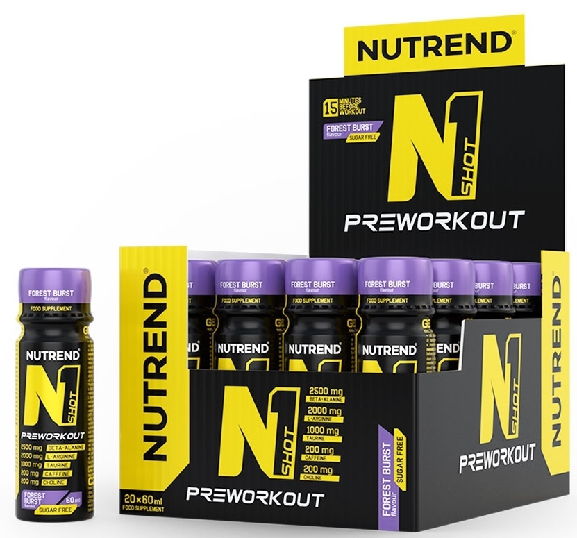 Nutrend N1 Shot Forest Burst Pre-Workout Stimulant for Athletes 20 x 60ml