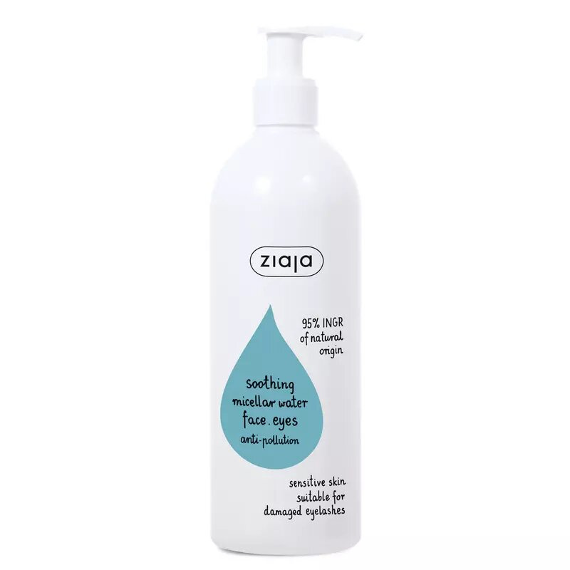 Ziaja Soothing Micellar Fluid for Sensitive Skin and Weakened Eyelashes 390ml Best Before 31.12.25