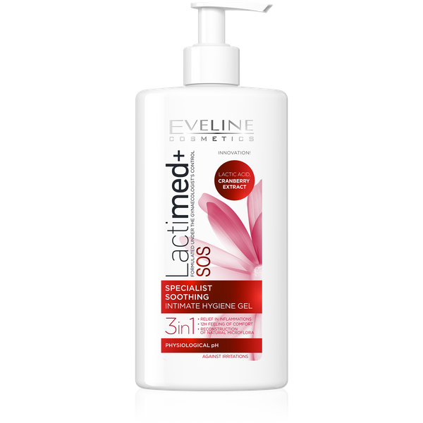 Eveline Lactimed+ 3w1 Łagodzący Żel do Higieny Intymnej z Żurawiną 250ml