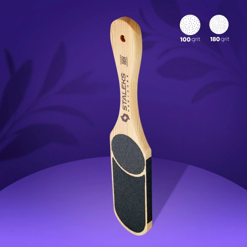 Staleks Beauty & Care 10 Type 3 Wooden Foot File 60/80/100/120 Grit Dual-sided Configuration
