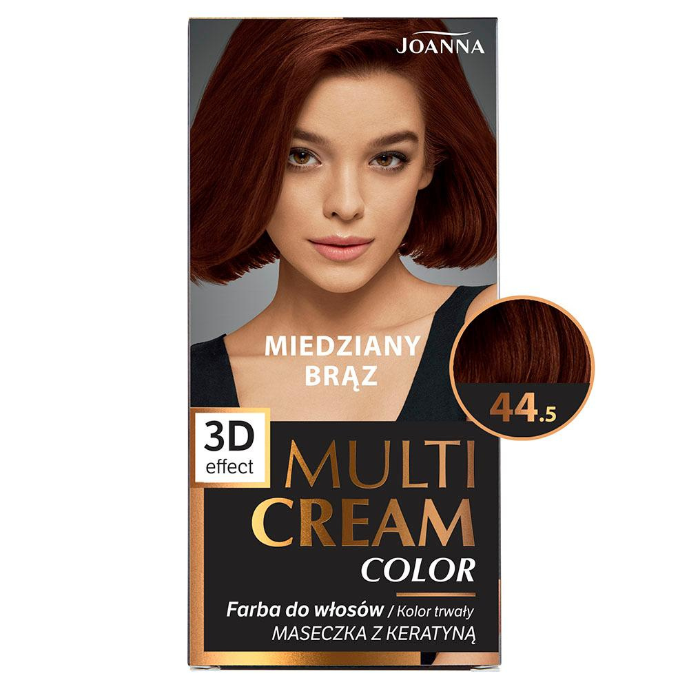 Joanna Multi Cream Color Farba do Włosów z Efektem 3D z Długotrwałym Efektem Nr 44,5 Miedziany Brąz 1 Sztuka