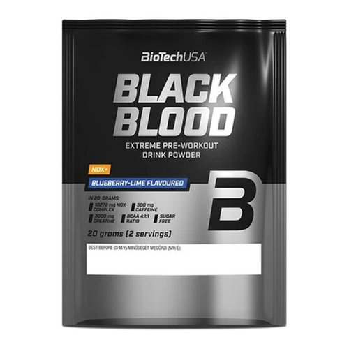 BioTechUSA Black Blood NOX+ High-Caffeine Pre-Workout Blueberry-Lime 20g