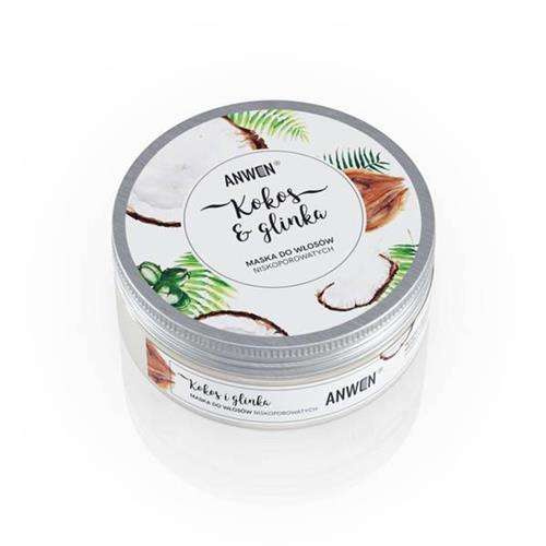 Anwen Kokos & Glinka Nawilżająca Maska do Włosów Niskoporowatych 200ml