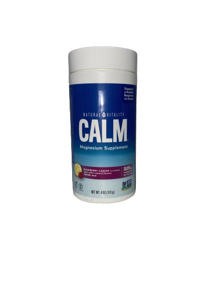Natural Vitality Calm Magnesium Powder Raspberry Lemon for Stress Relief and Relaxation 113g