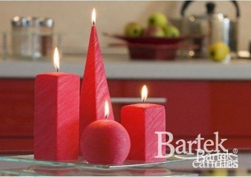 Bartek Candles Red candle Pillar 6 x 13cm high, BURNING TIME: 45 HOURS