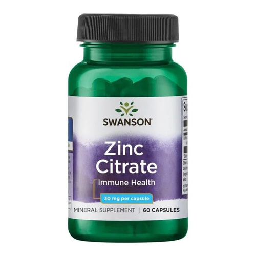Swanson Zinc Citrate Cynk 30mg 60 Kapsułek