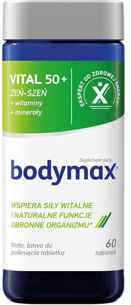 Bodymax Vital 50+ Żeń-Szeń Witaminy i Minerały 60 Tabletek