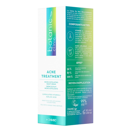 OnlyBio Botanic Clinic Acne Treatment Micro-Exfoliating Night Cream 50ml