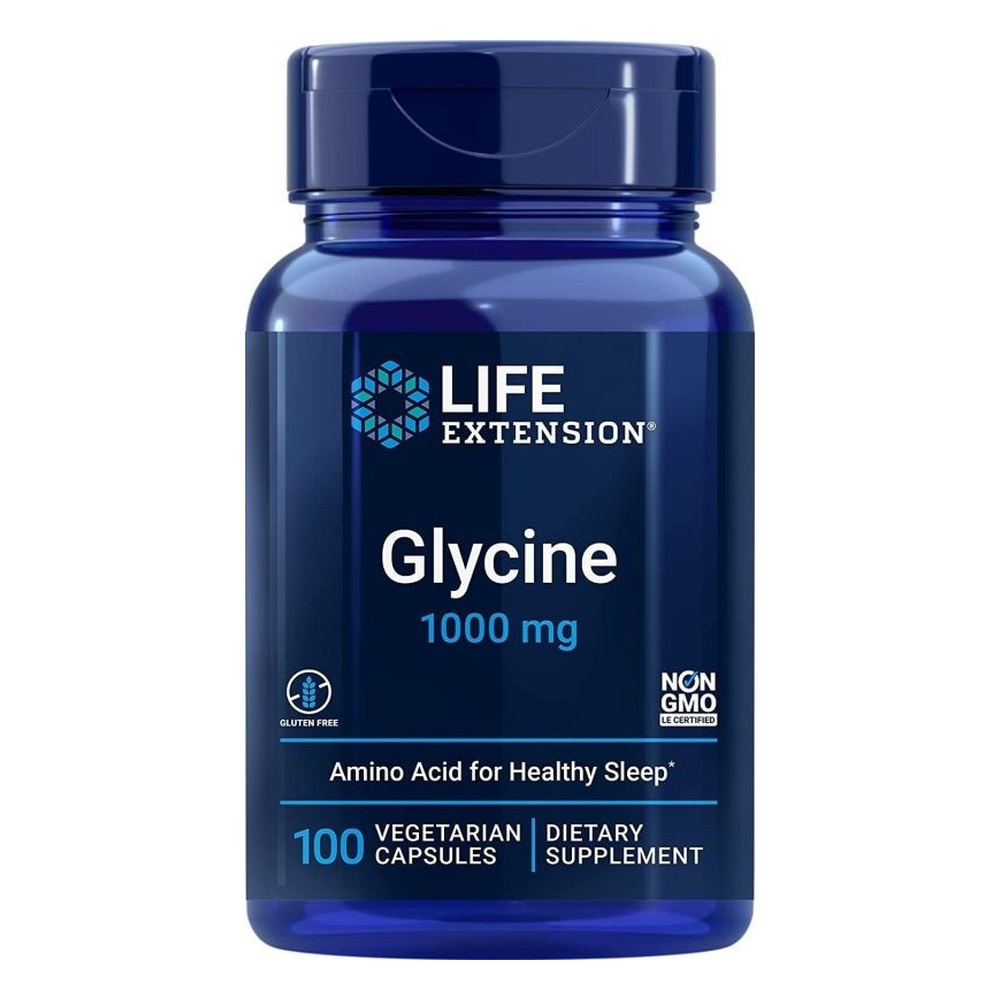 Life Extension Glycine 1000mg For Nervous System and Sleep Support 100 Vcaps