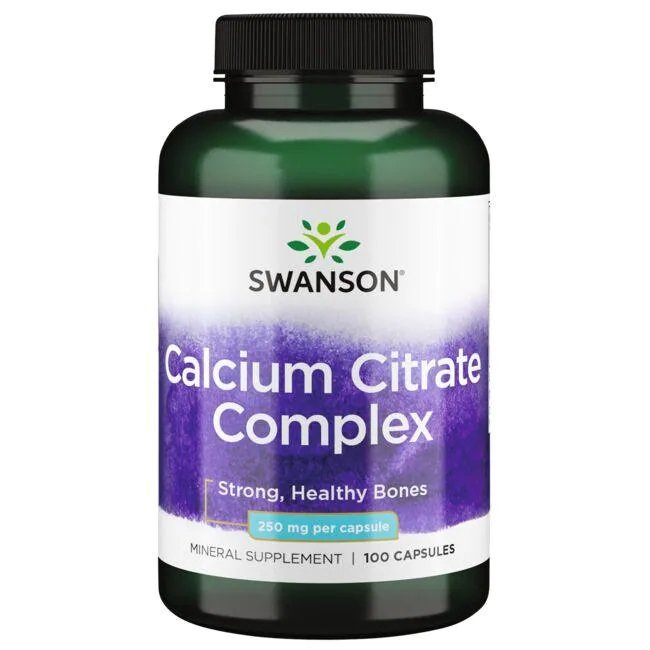 Swanson Calcium Citrate Complex 250mg Wspiera Zdrowie Kości 100 Kapsułek