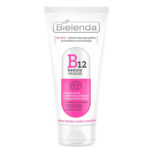 Bielenda B12 Beauty Vitamin Witaminowy Żel do Twarzy z Peelingiem dla Skóry Bardzo Suchej i Wrażliwej 150ml