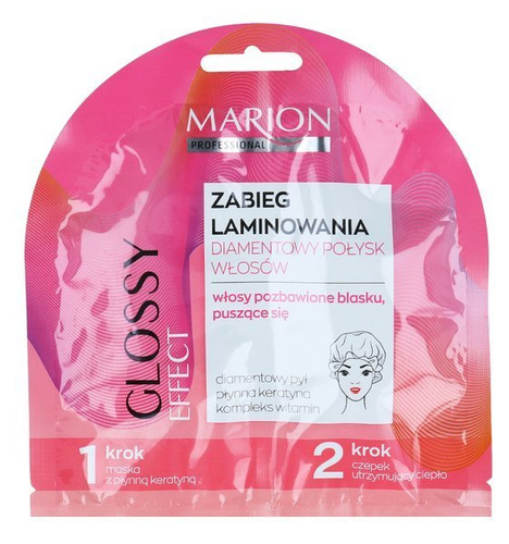 Marion, Professional Glossy Effect, Zabieg laminowania,Diamentowy połysk włosów, 20ml
