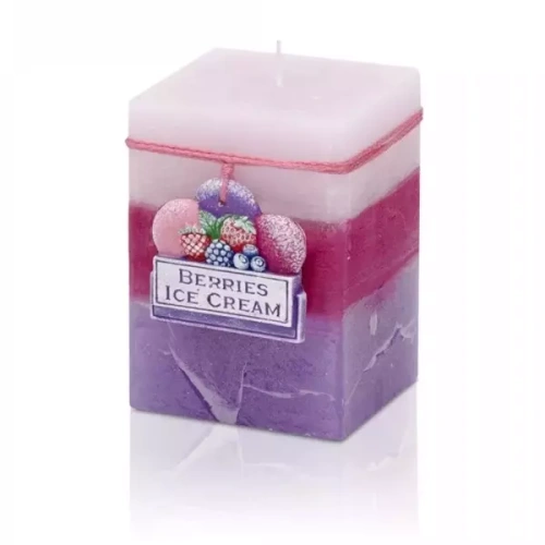 Berries Ice Cream Medium Block Candle