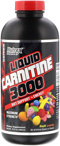 Nutrex Liquid Carnitine 3000 L-Karnityna w Płynie na Spalanie Tłuszczu i Energię Smak Jagodowy 480ml