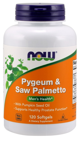 Now Foods Pygeum & Saw Palmetto Wspomaga Układ Moczowy 120 Kapsułek