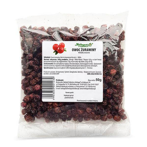 Herbapol Cranberry Fruit Fruit Tea Fiber and Vitamins E and C Source 50g Best Before 31.08.26