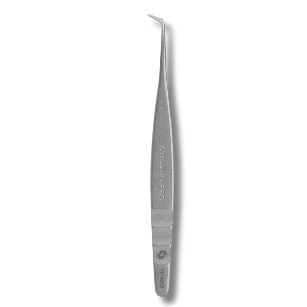 Staleks Pro Profesjonalna Pęseta do Rzęs EXPERT 40 TYPE 2 w Kształcie Litery L 50' 125mm 1 Sztuka