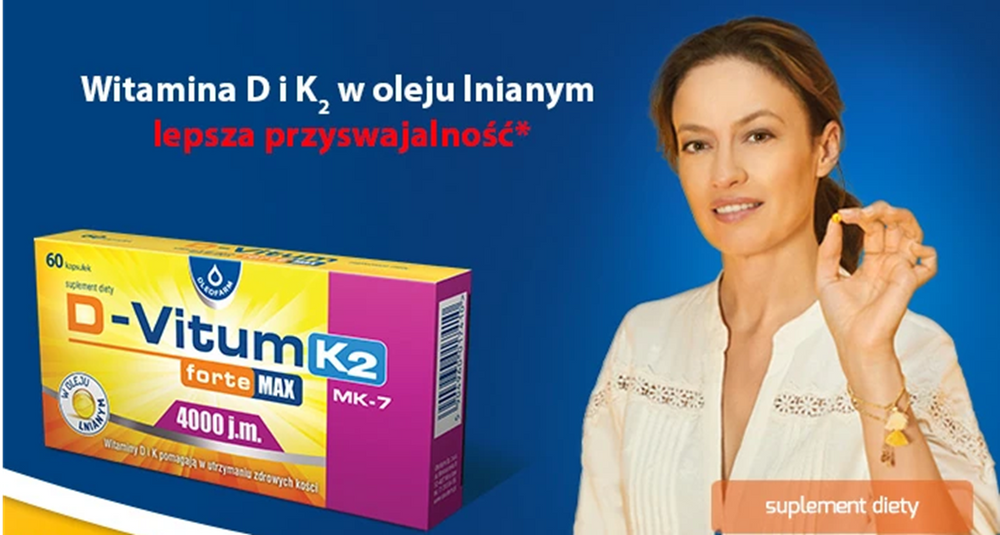 Oleofarm D-Vitum Forte Max 4000 jm K2 MK7 Witamina D i K dla Zdrowych Kości 60 Kapsułek