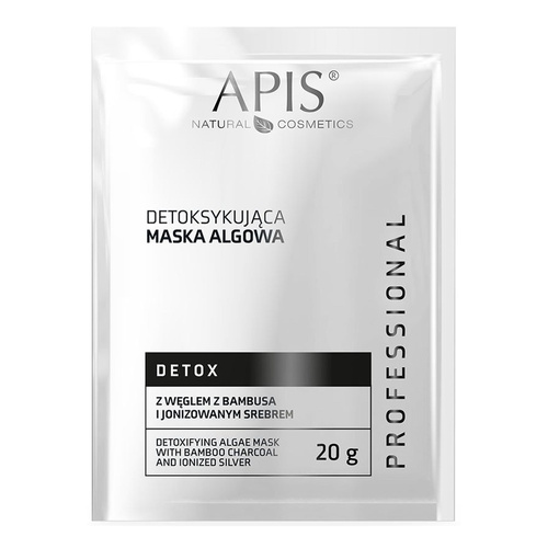 Apis Professional Detox Detoksykująca Maska Algowa z Węglem z Bambusa i Jonizowanym Srebrem dla Skóry Tłustej i Mieszanej 20g