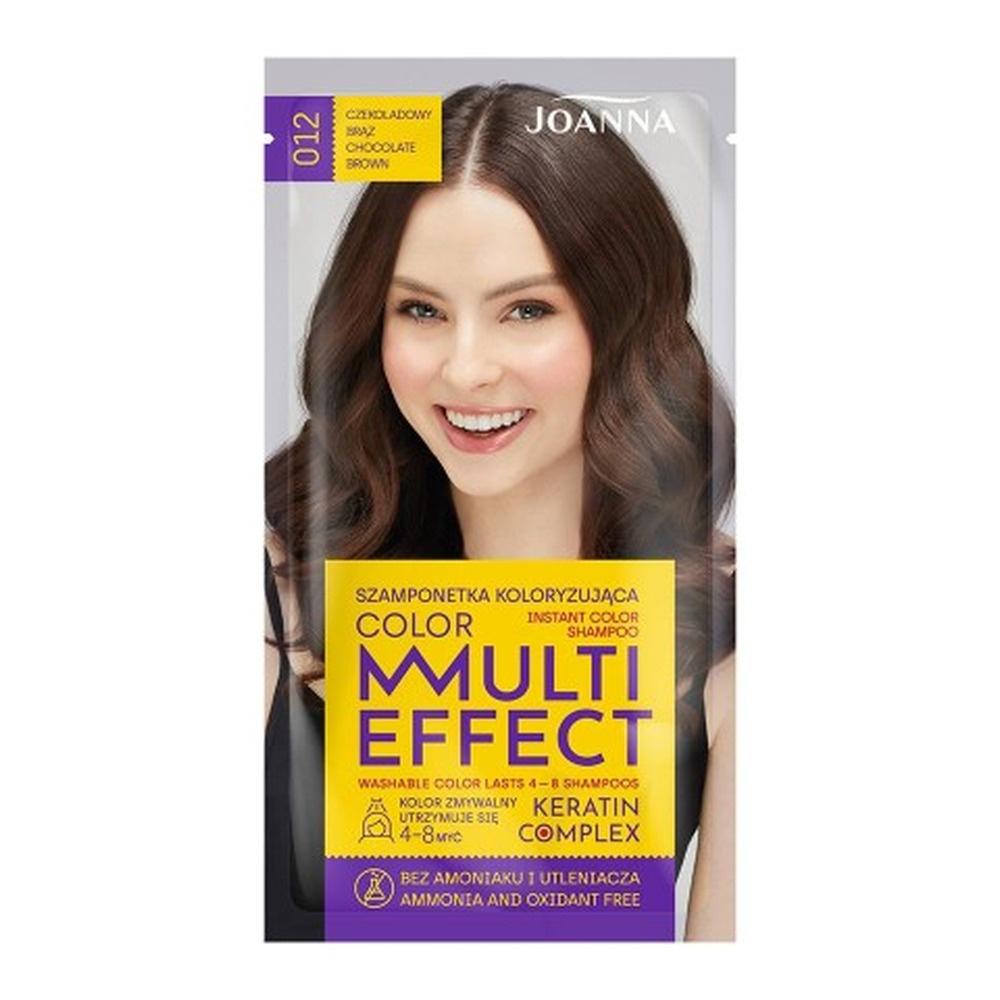 Joanna Multi Effect Color Szamponetka Koloryzująca Nr 012 Czekoladowy Brąz 35g 