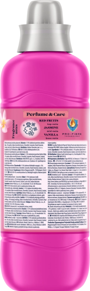 Coccolino Perfume & Care Tiare Flower & Red Fruits Fabric Softener with the Scent of Passiflora Flowers with a Citrus Accent of Bergamot 925ml 