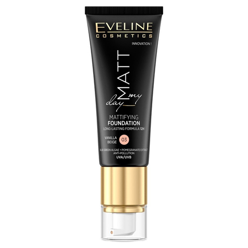 Eveline Matt My Day Lekki Podkład Matujący Nawilżający Kryjący Nr 03 Vanilla Beige 40ml