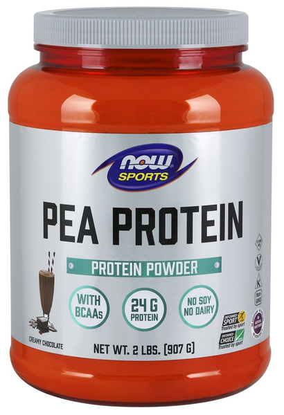 NOW Foods Sports Pea Protein Izolat Białka Grochu Bez GMO Czekolada 907g